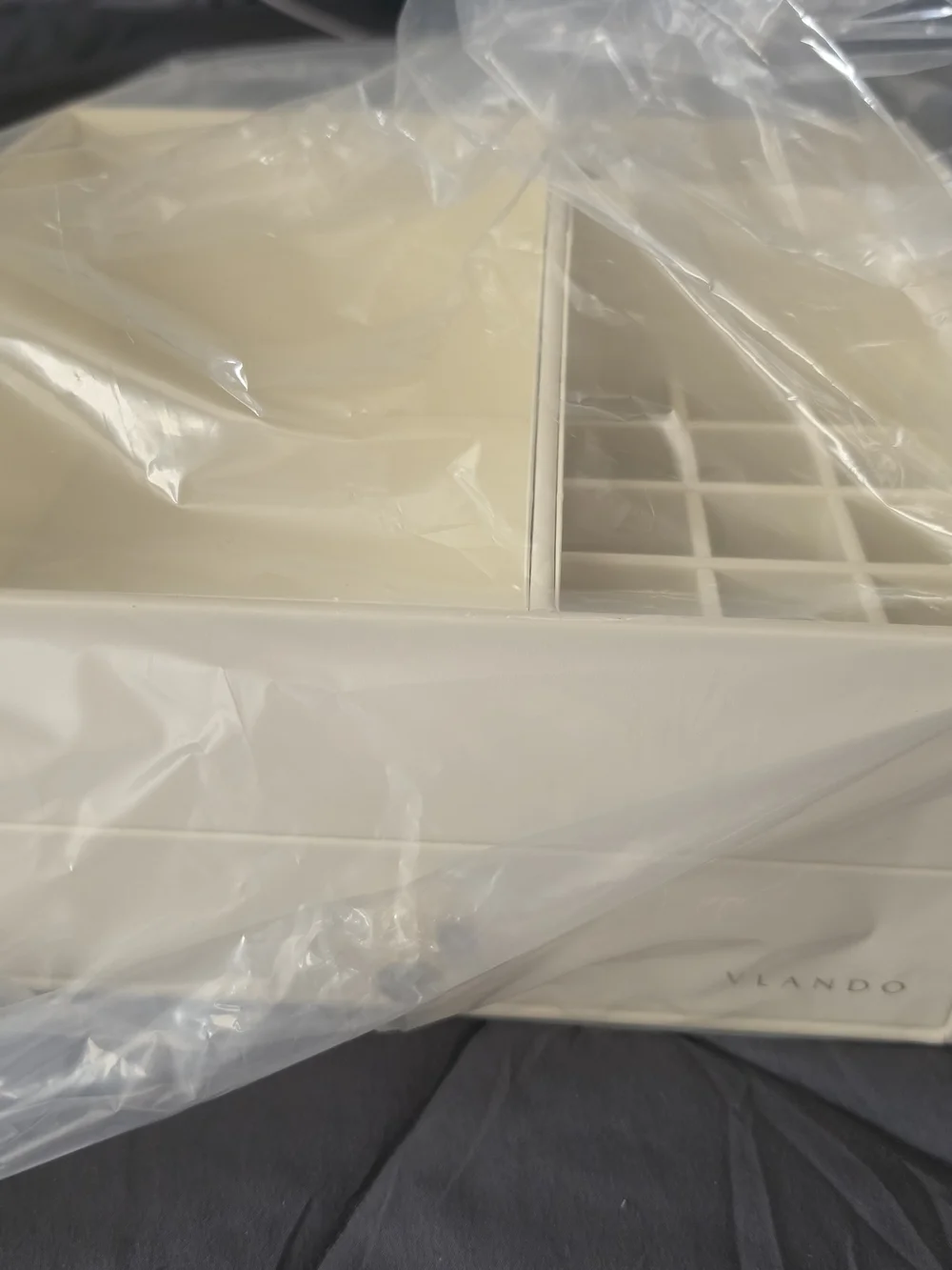 Minimalist Cream Makeup Organizer with Drawer by